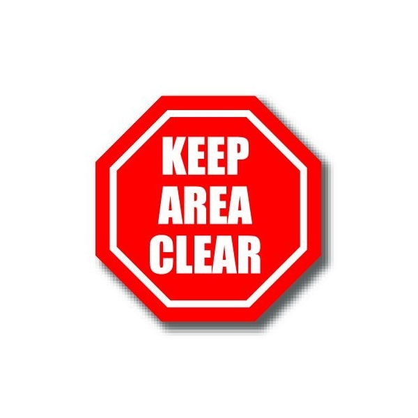 Ergomat 16in OCTAGON SIGNS - Keep Area Clear DSV-SIGN 256 #0908 -UEN - main